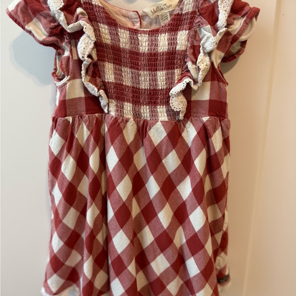 Matilda Jane Red and White Plaid Kids Dress